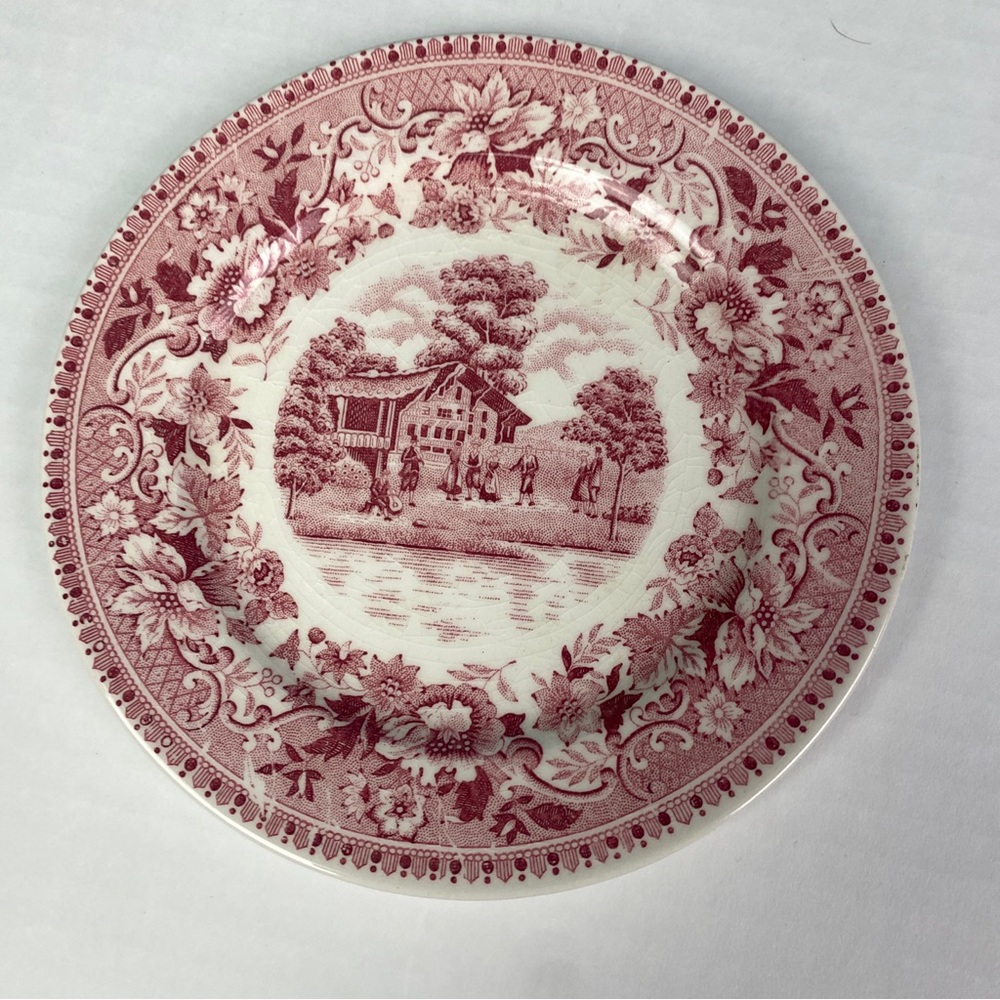 Festival by Ucago Collectible 6.5” Plate Red White Countryside Landscape Ceramic